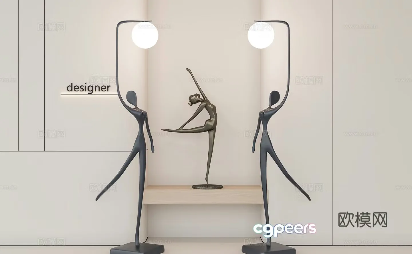 Modern sculpture ornaments abstract statues art statues character statues 3D models