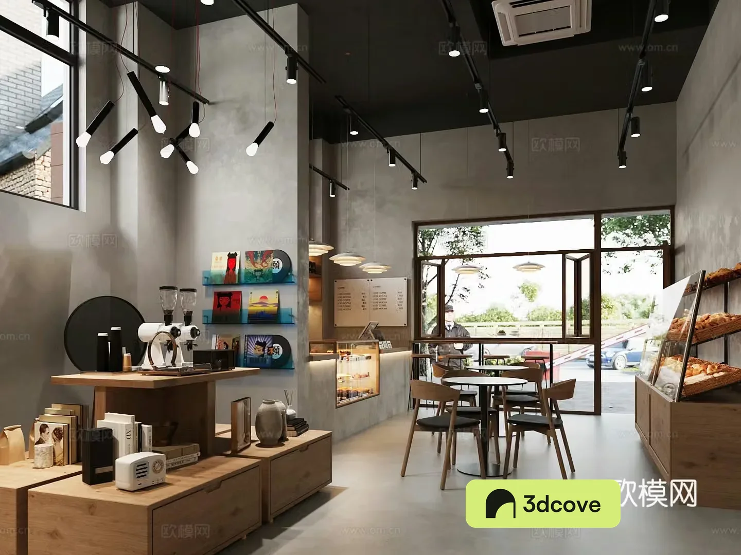 Industrial style coffee shop milk tea shop operation table workbench coffee table chair restaurant water bar