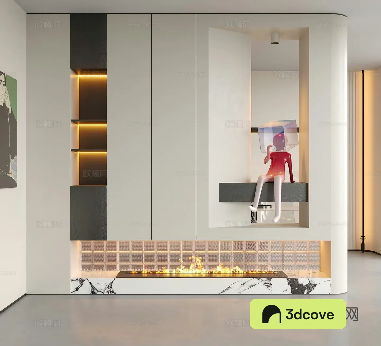 Modern decorative entrance door partition sculpture ornament
