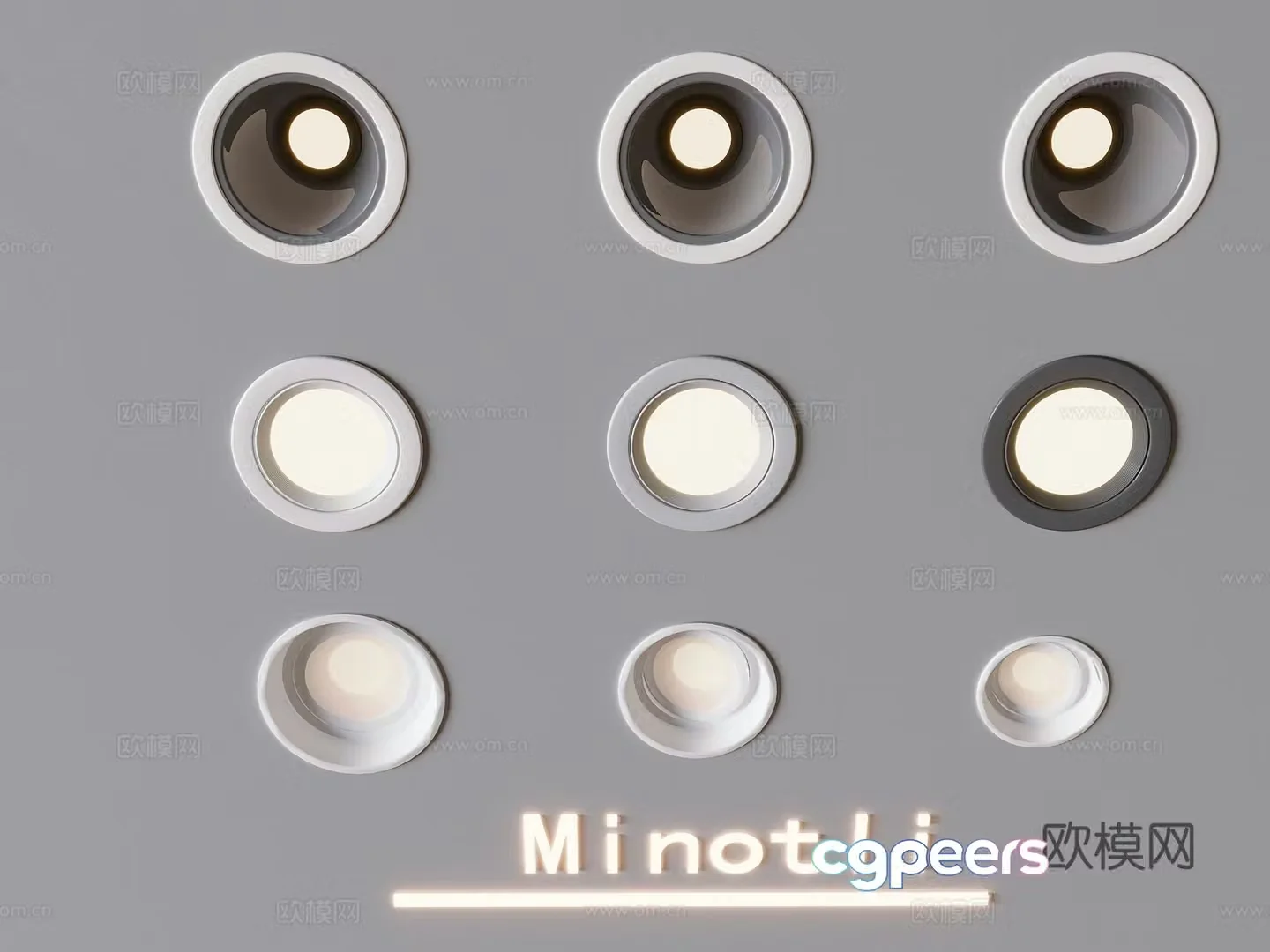 Inline downlight spotlight 3D model