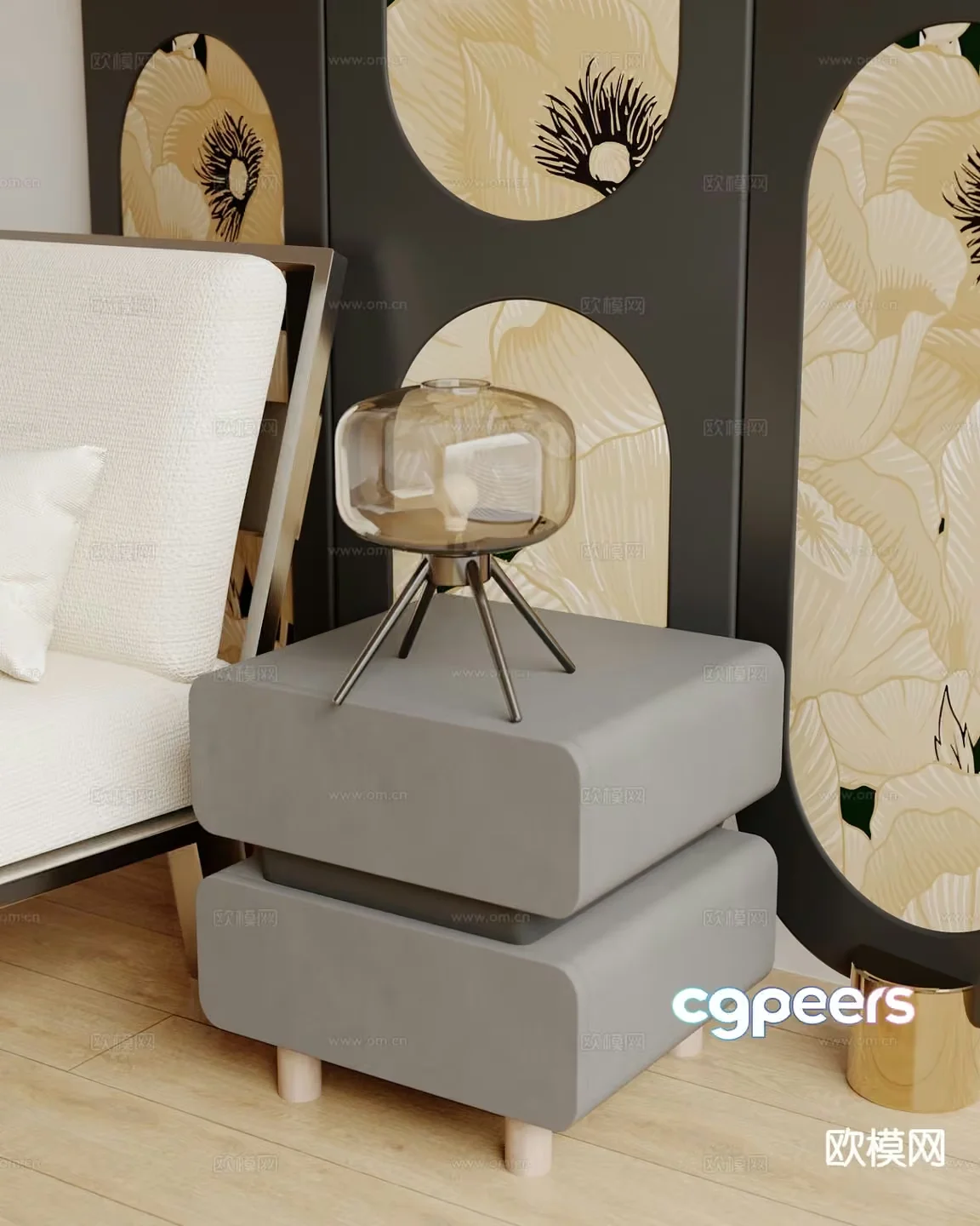 Modern Living Room 3D Model – 17975 – VRAY Render