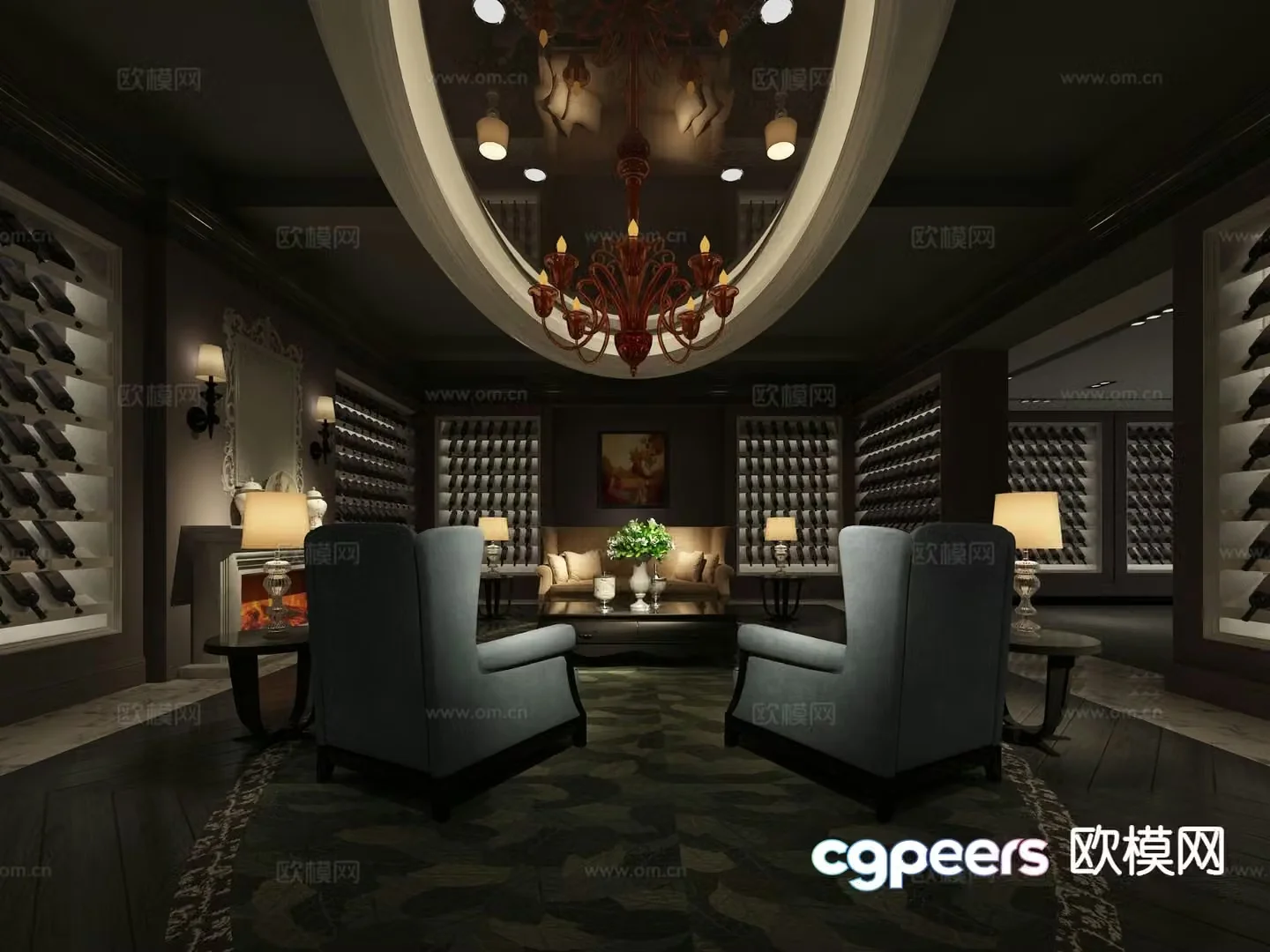 Modern living room 3d model