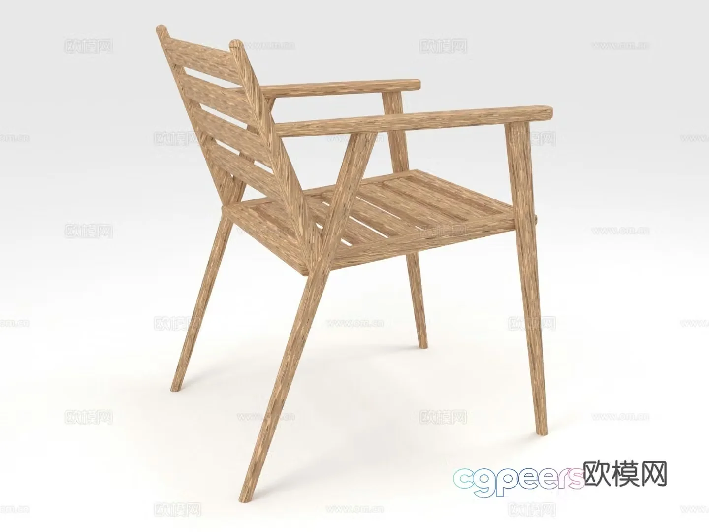 Wooden chair Armchair Leisure chair Chair 3d model