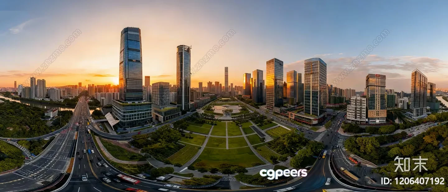 A Cityscape With Tall Buildings 3D Model – 4549 – VRAY Render