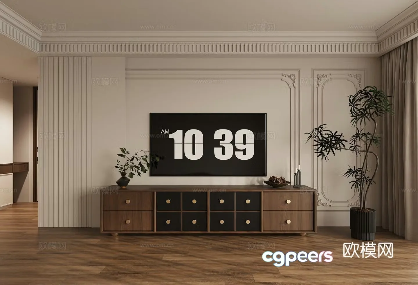 Middle-aged TV cabinet 3D model
