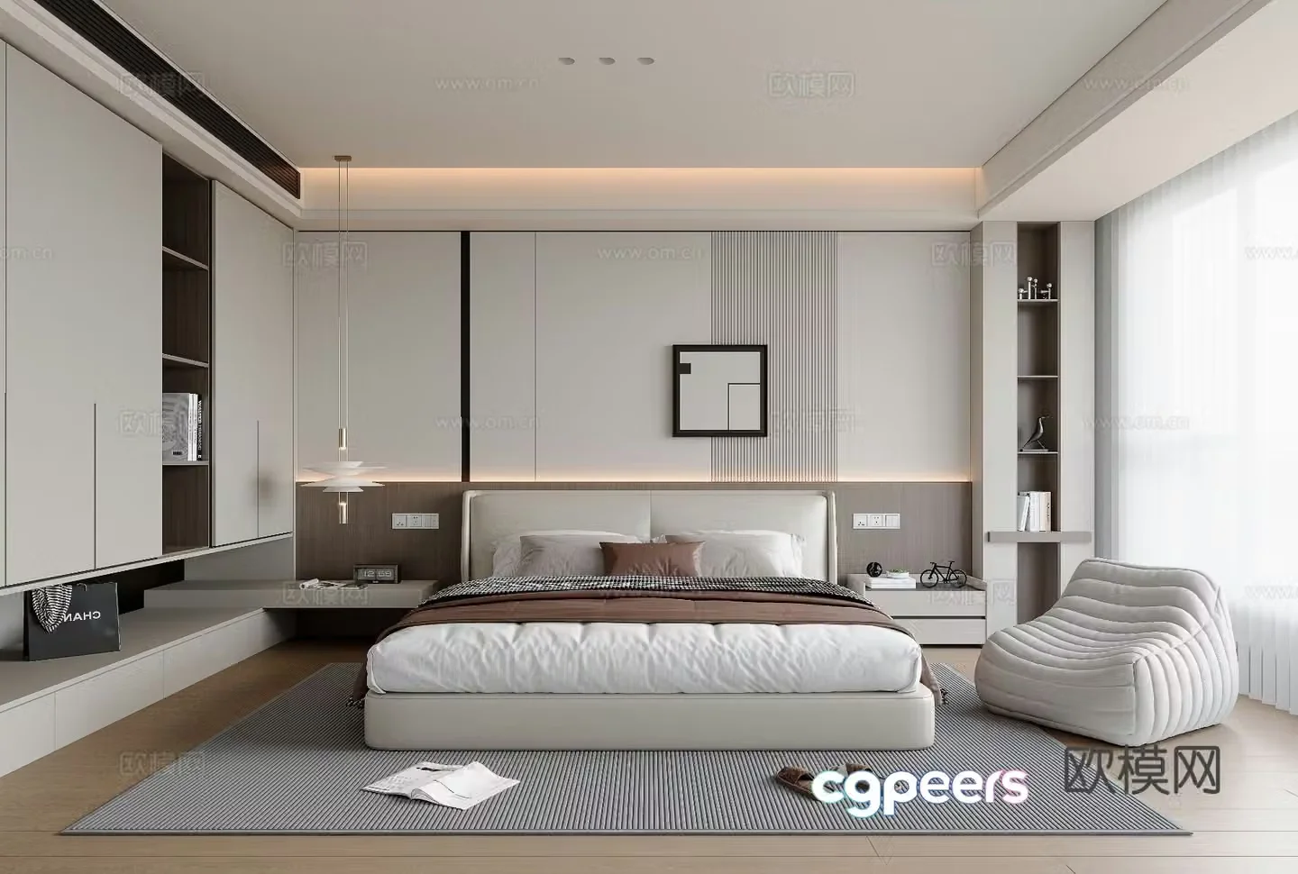 Modern bedroom master bedroom 3d model