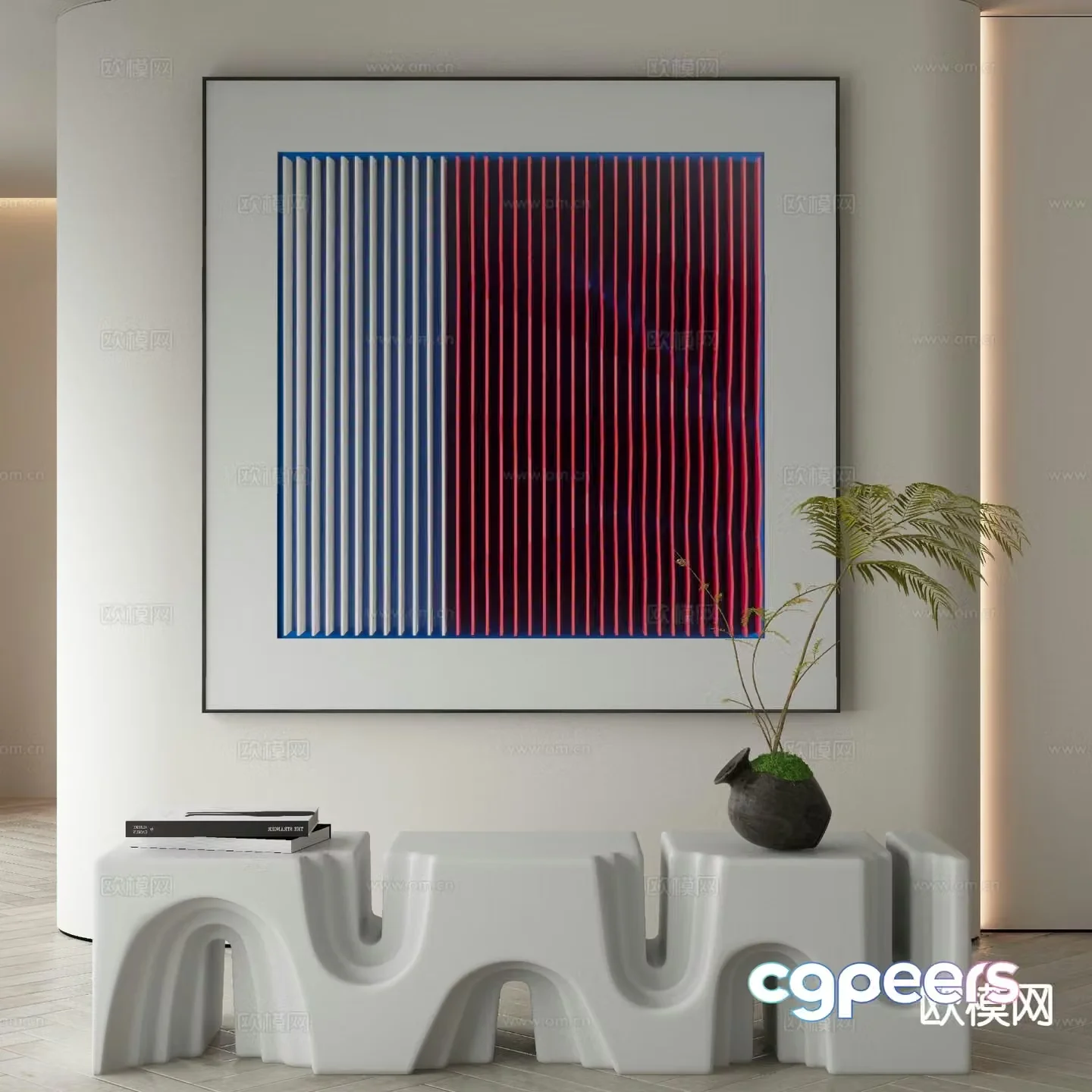 Modern art painting texture painting decorative painting 3d model