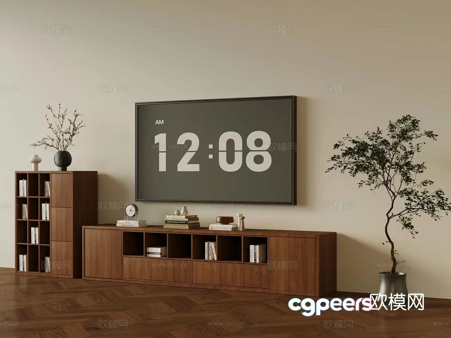 Medieval style TV cabinet low cabinet 3d model