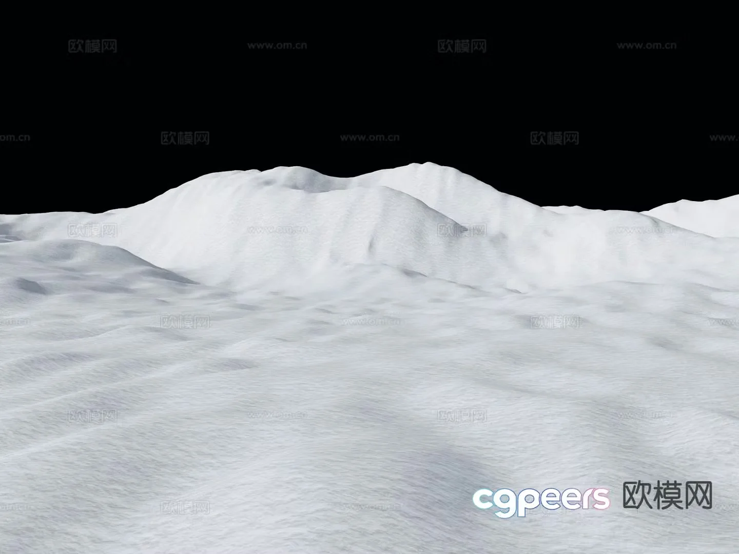 Modern snow mountain snow mountain terrain ski resort 3d model