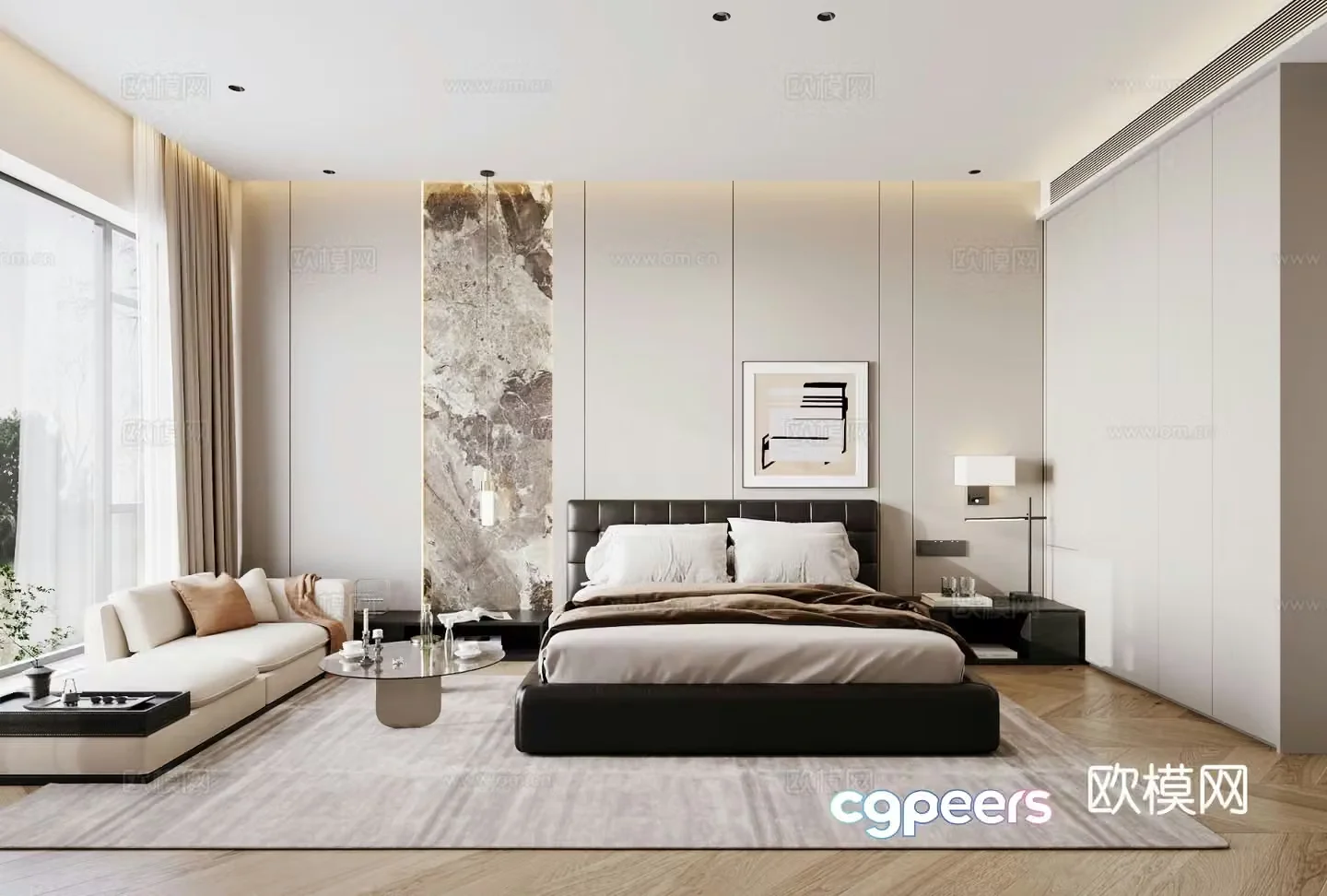 Italian style bedroom elder room 3d model