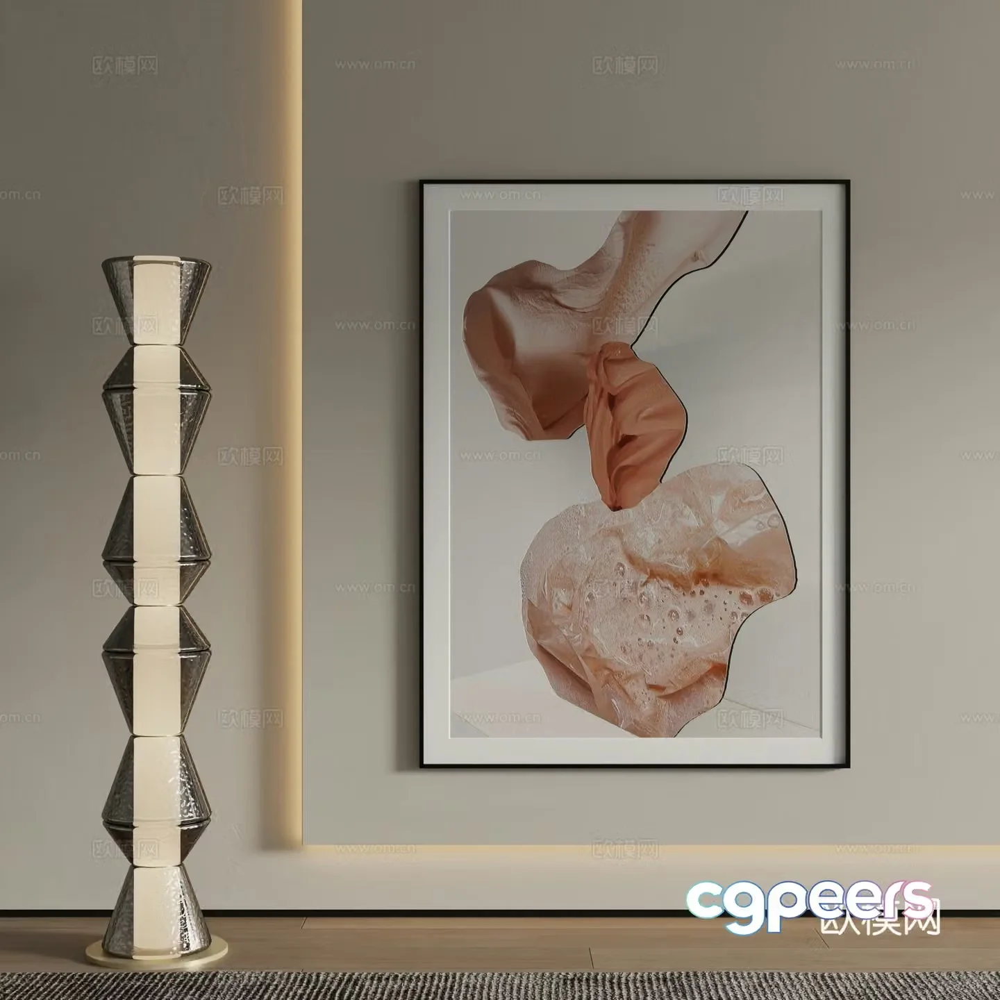 Modern abstract painting Decorative painting 3d model