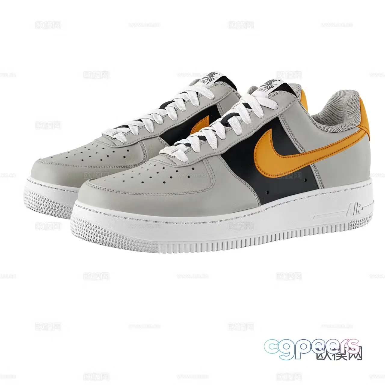 Nike Air Force Classic Shoes Sneakers Shoes 3D Model