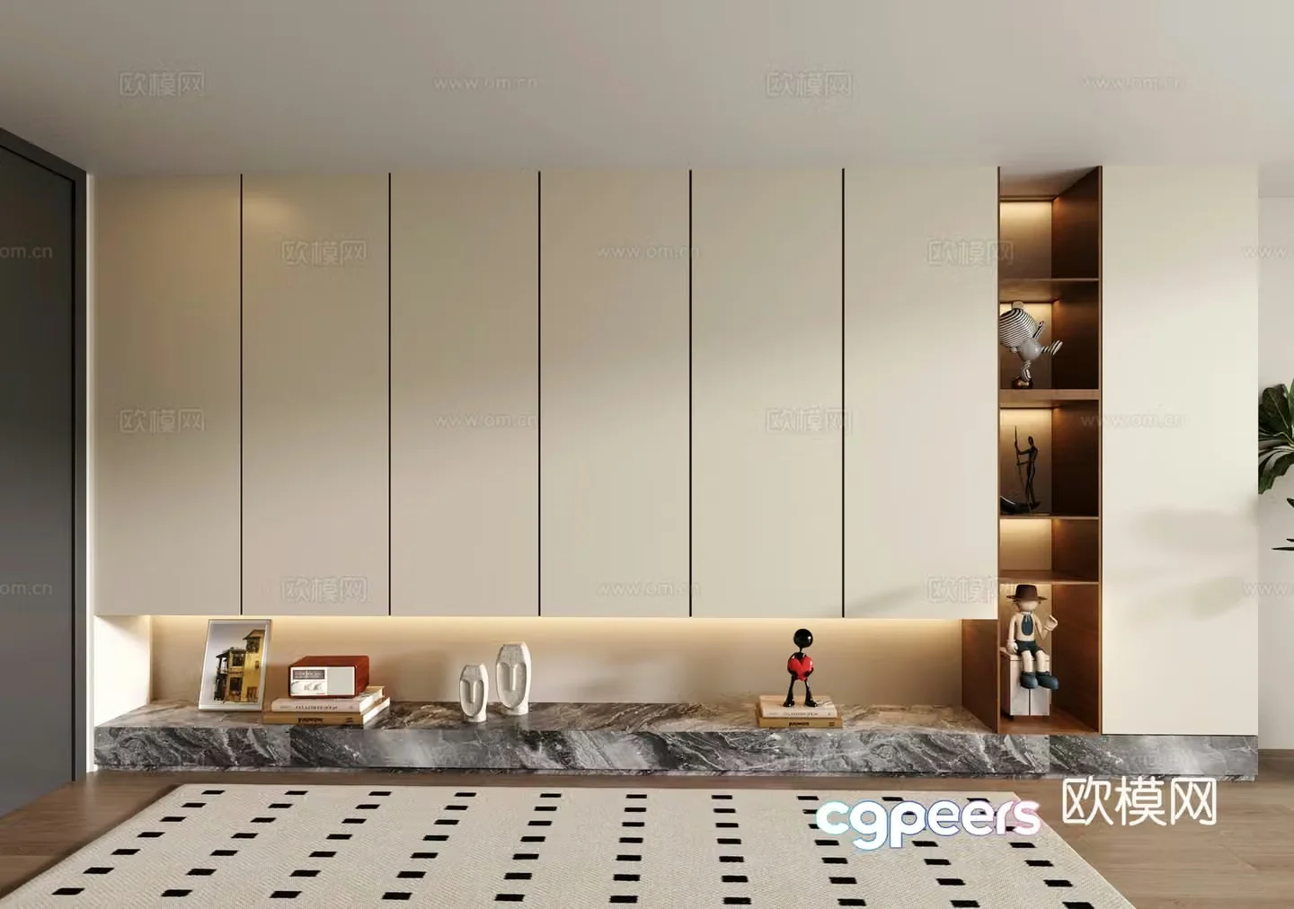 Modern porch shoe cabinet door-to-door shoe cabinet decorative shoe cabinet 3D model