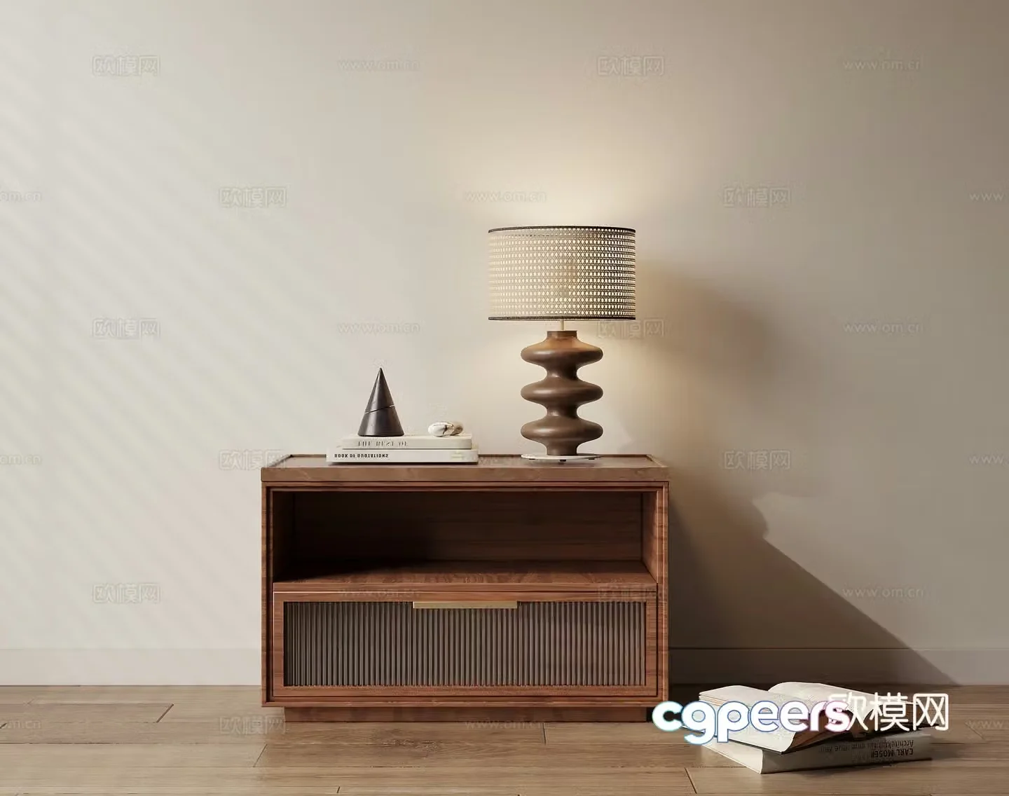 Medieval style bedside table 3D model