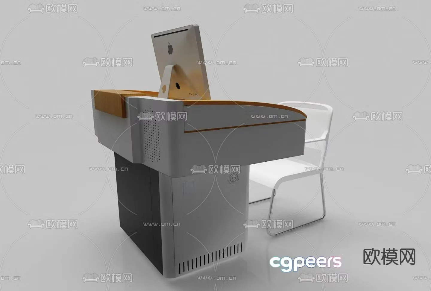 podium front desk reception desk 3d model