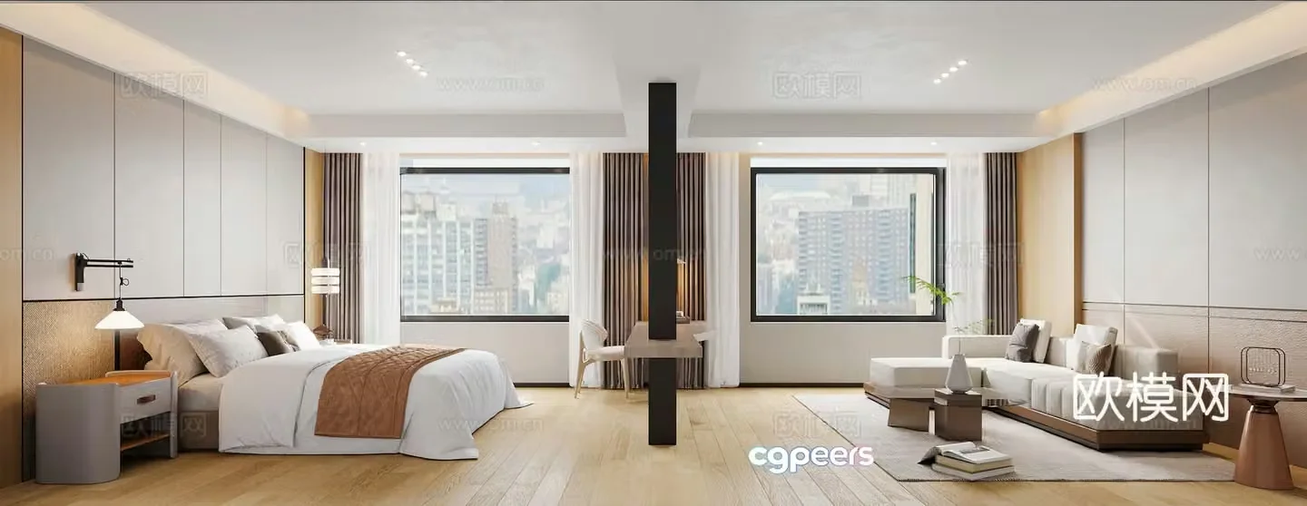 Modern hotel suite Modern hotel club room Modern hotel standard room Hotel suite 3d model