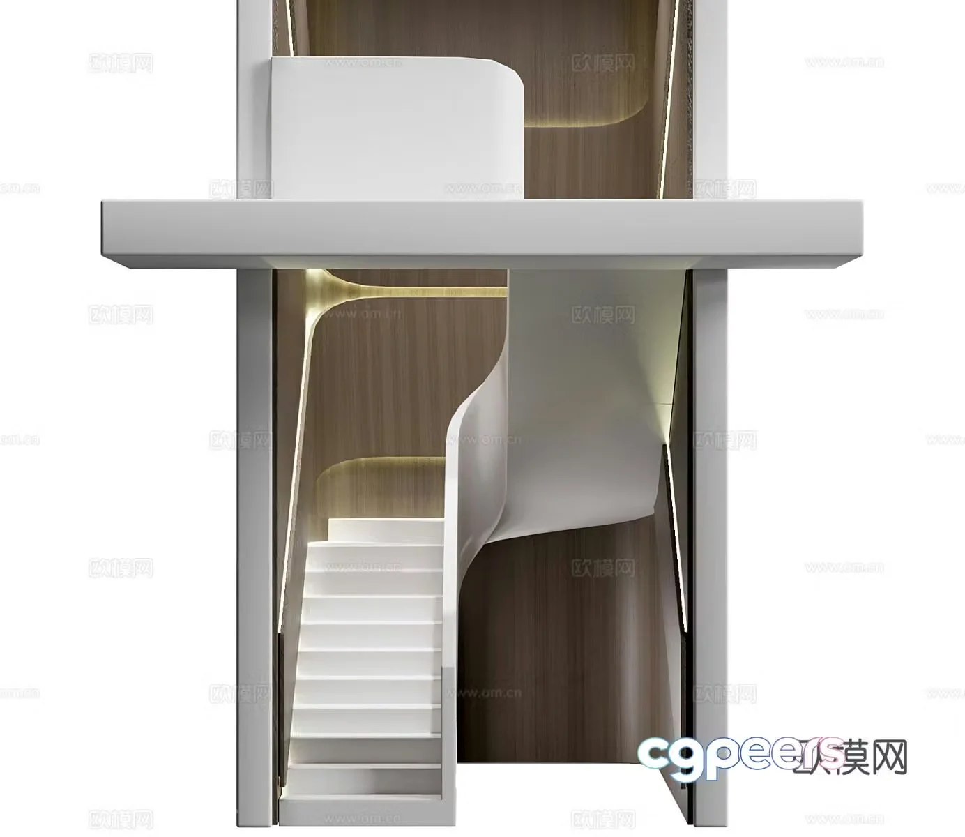 Modern stairs spiral stairs corner stairs arc stairs wooden stairs homestay stairs wine 3d model