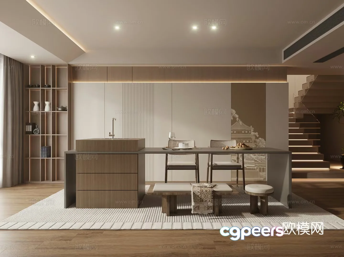 Modern Kitchen 3D Model – 5735 – VRAY Render
