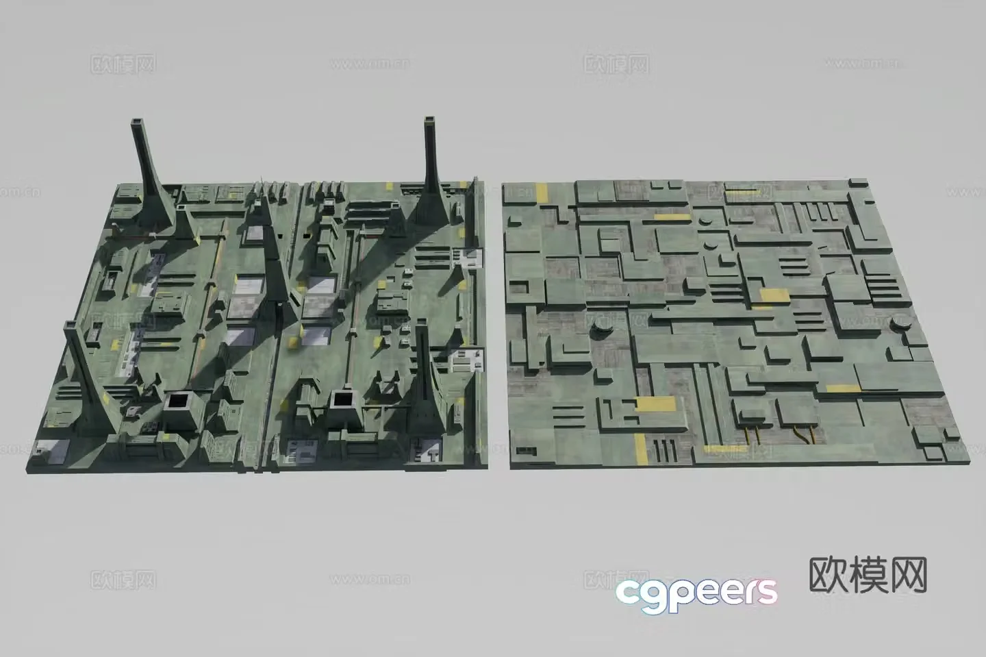 Science fiction building base 3d model