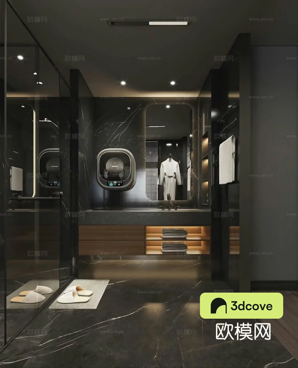 Dark style bathroom