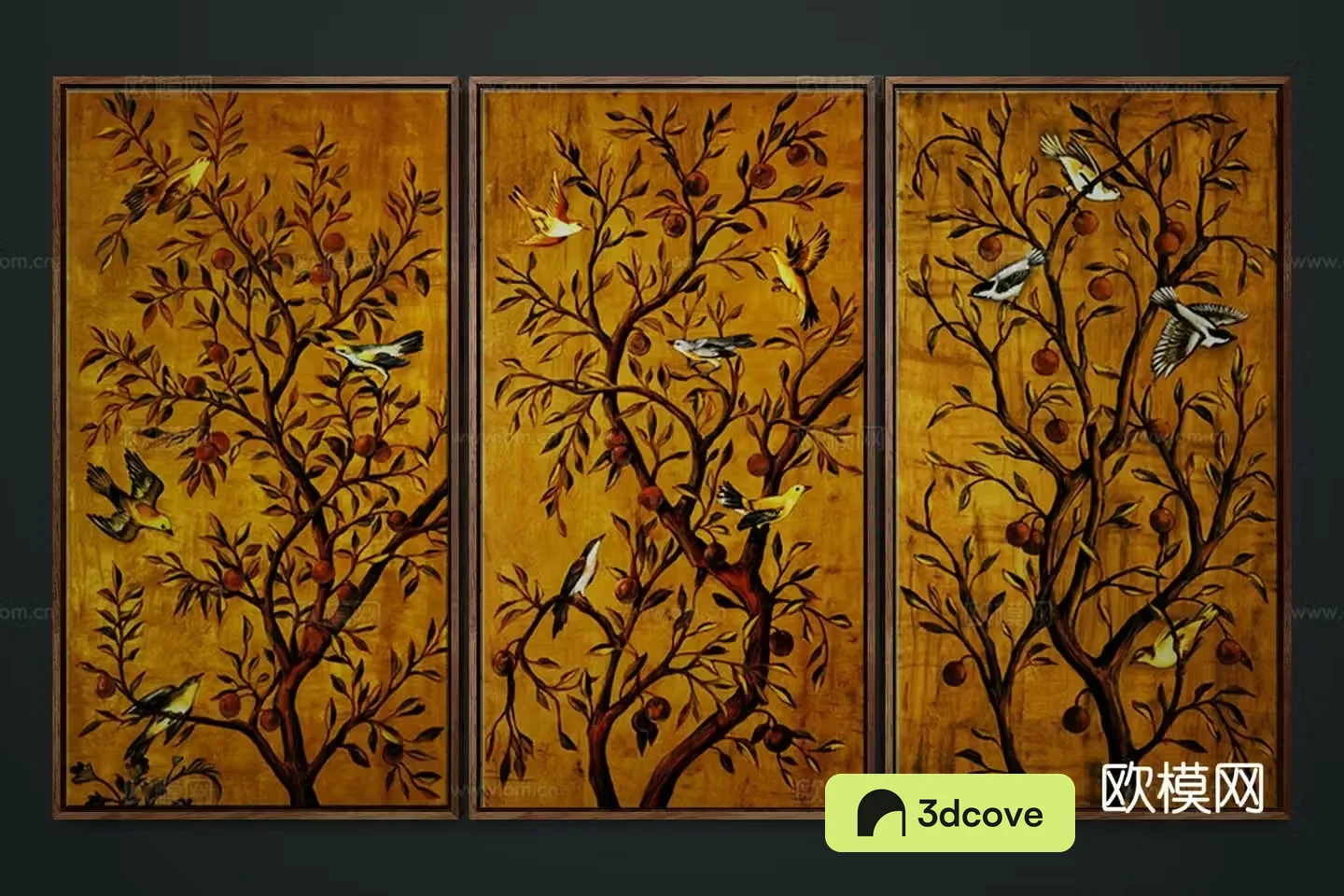 New Chinese style decorative painting flower and bird painting retro hanging painting