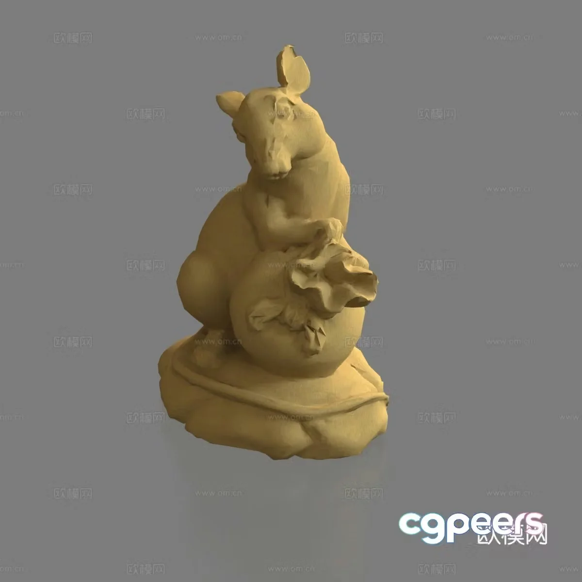 Clay sculpture Sculpture Zodiac signs Mouse ornaments Carved 3D model