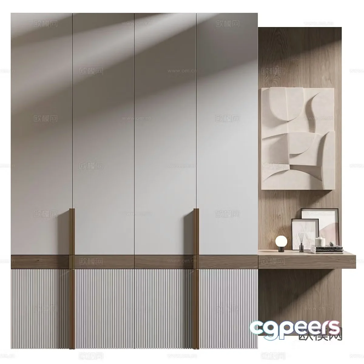 Modern Italian minimalist wardrobe 3d model