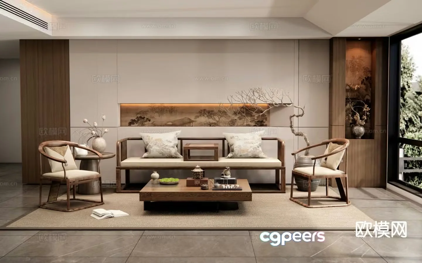 New Chinese style living room 3d model