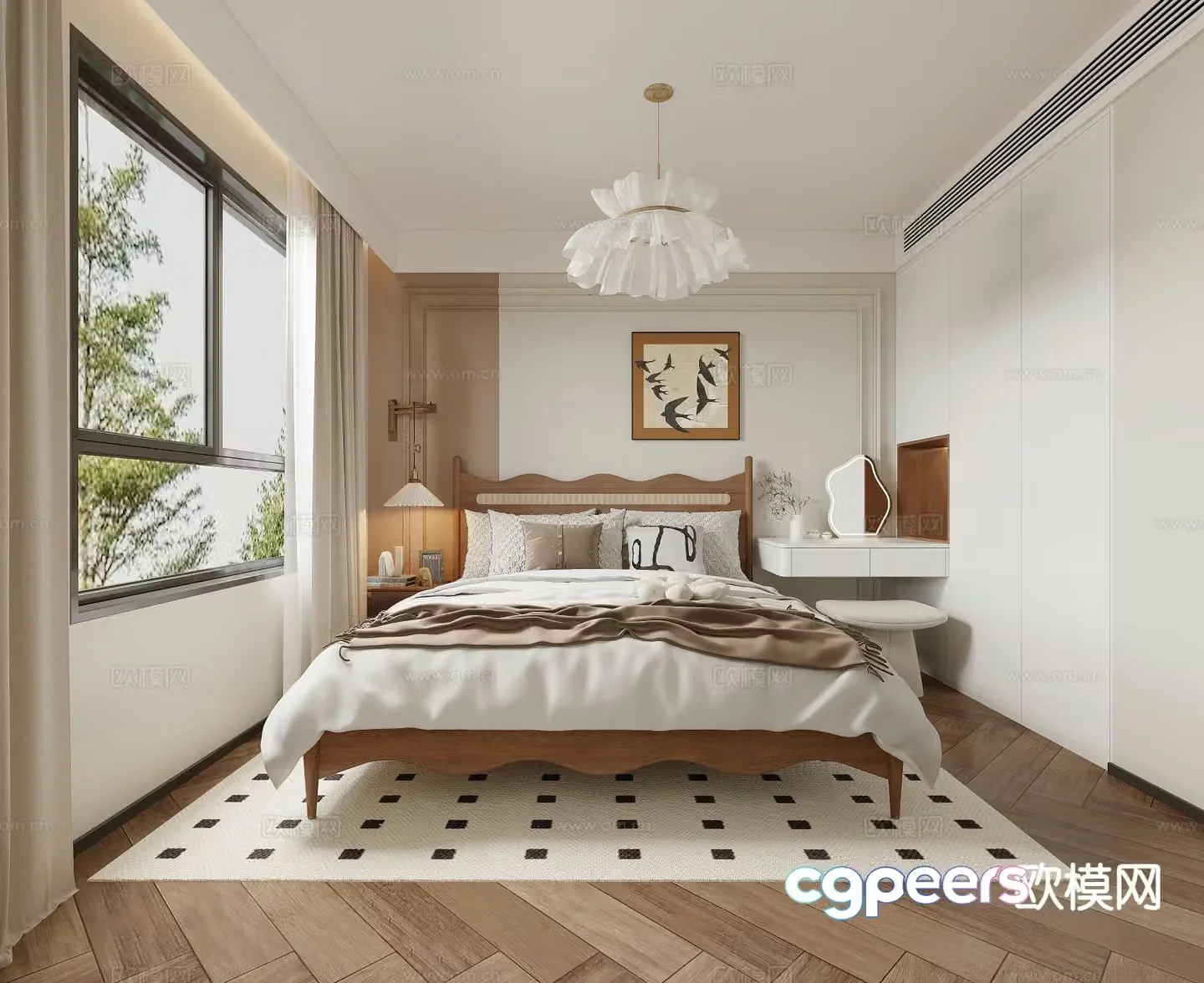 Medieval style bedroom master bedroom 3d model
