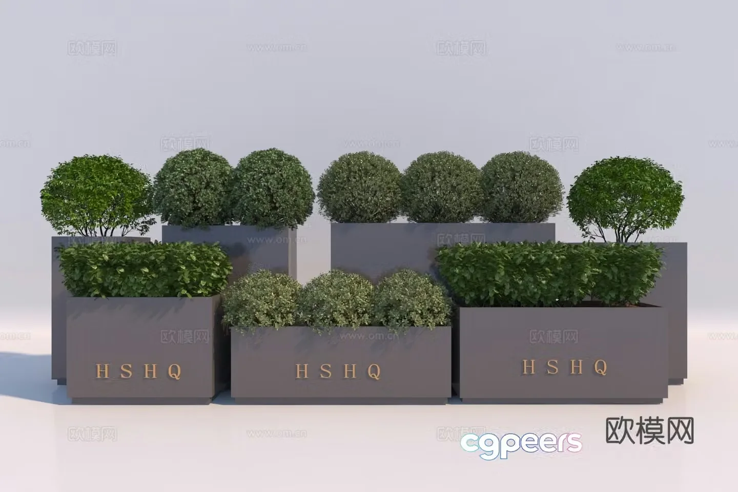 Modern plant potted plants mobile flower box metal flower box 3d model