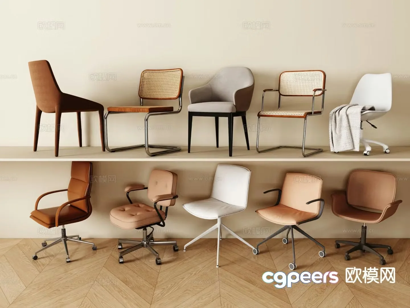 Modern swivel chair office chair staff chair 3d model