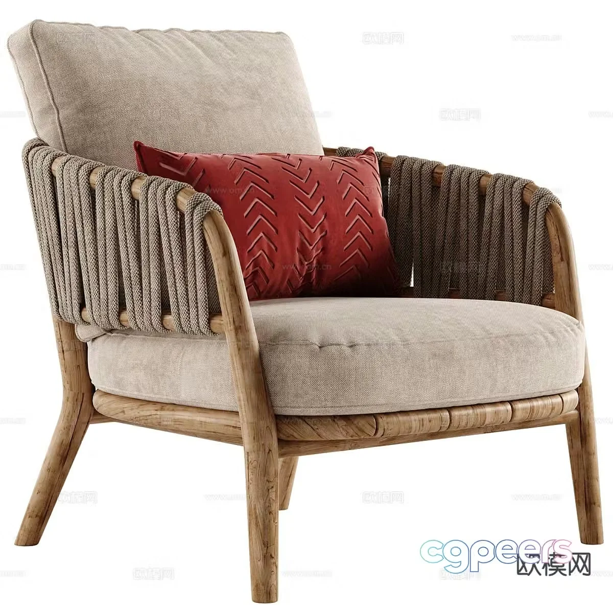 Nordic sofa chair leisure chair 3d model