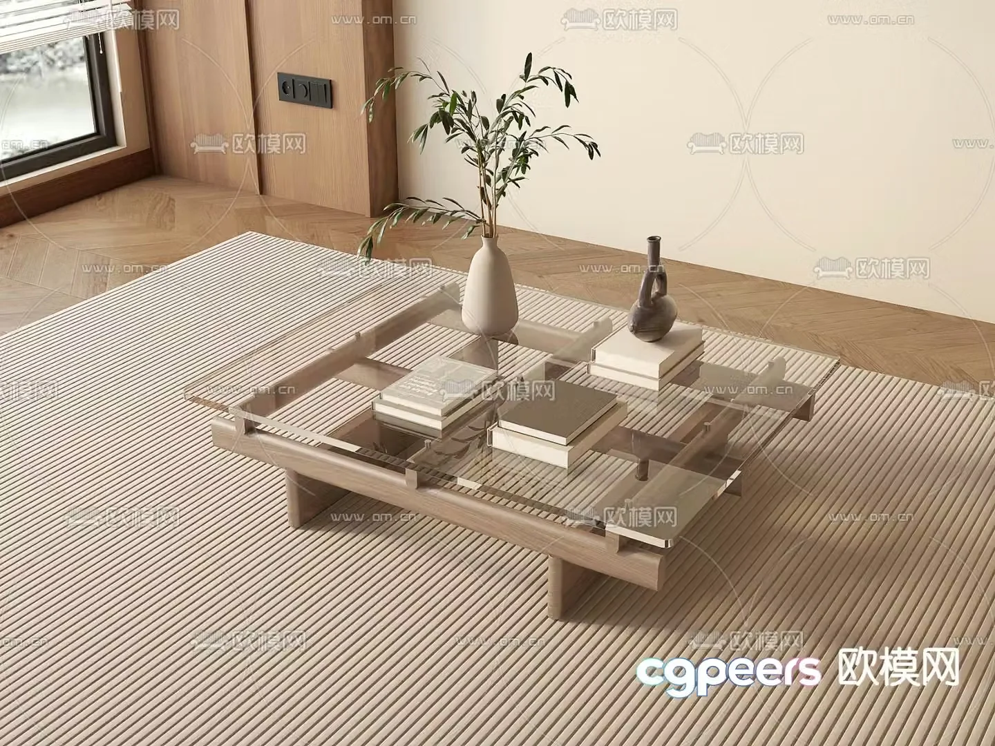 Square coffee table 3d model