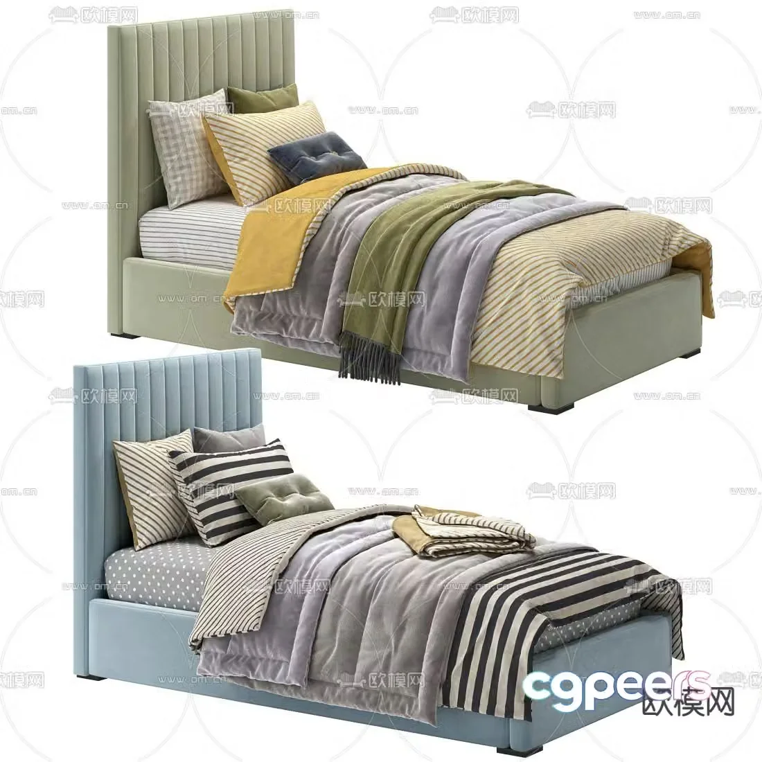 Modern fabric children’s bed 3d model