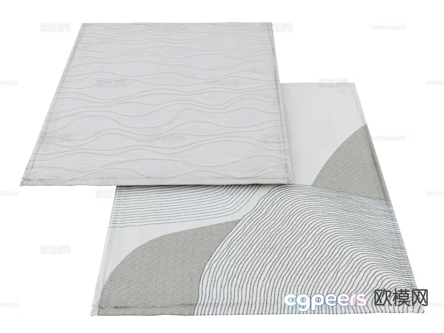 abstract carpet square rug 3d model