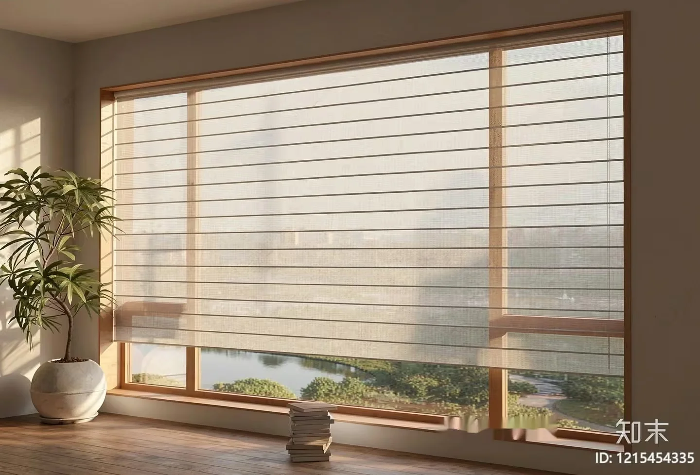 A Large Window With Blinds 3D Model – 17873 – VRAY Render
