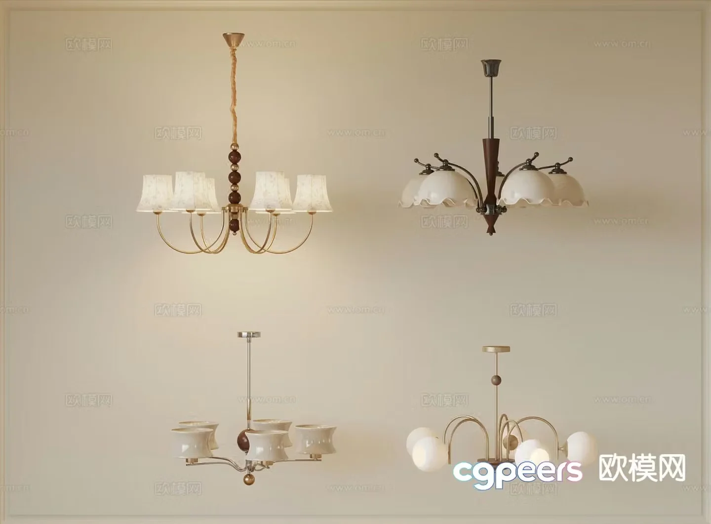 Medieval style chandelier 3d model