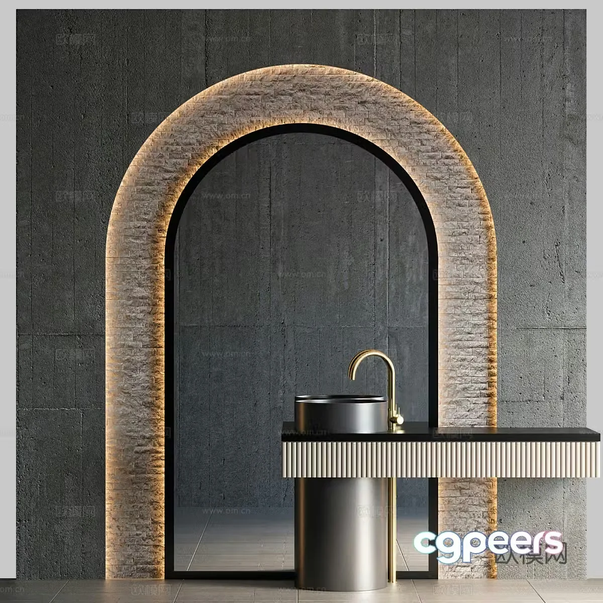 New Chinese light luxury sink 3D model
