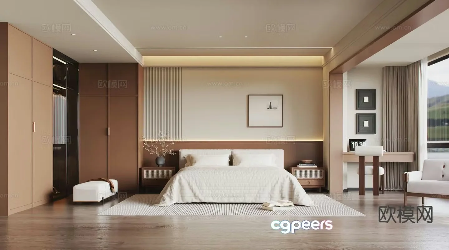 Medieval style bedroom master bedroom 3d model