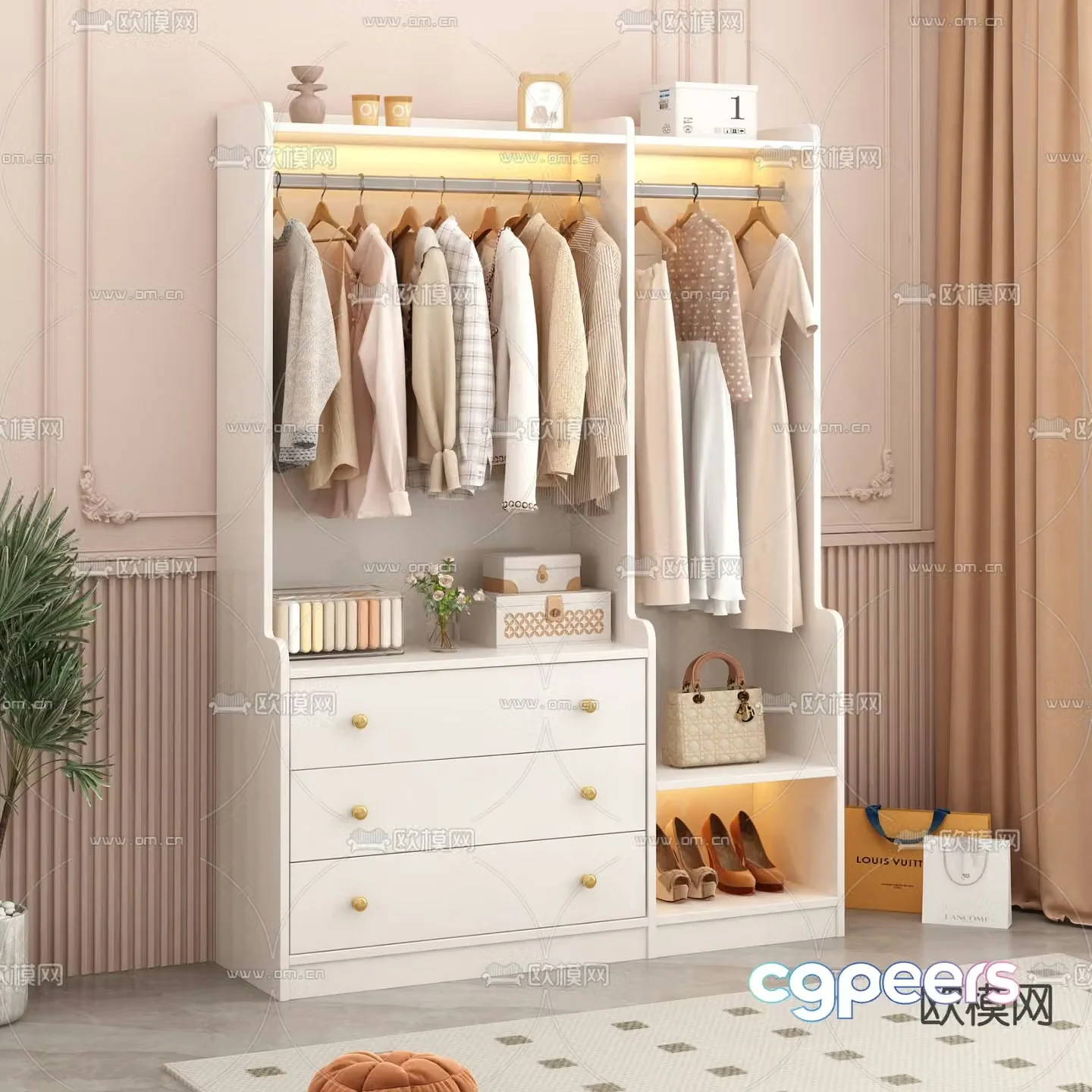 Clothes rack storage rack clothes hanger 3d model