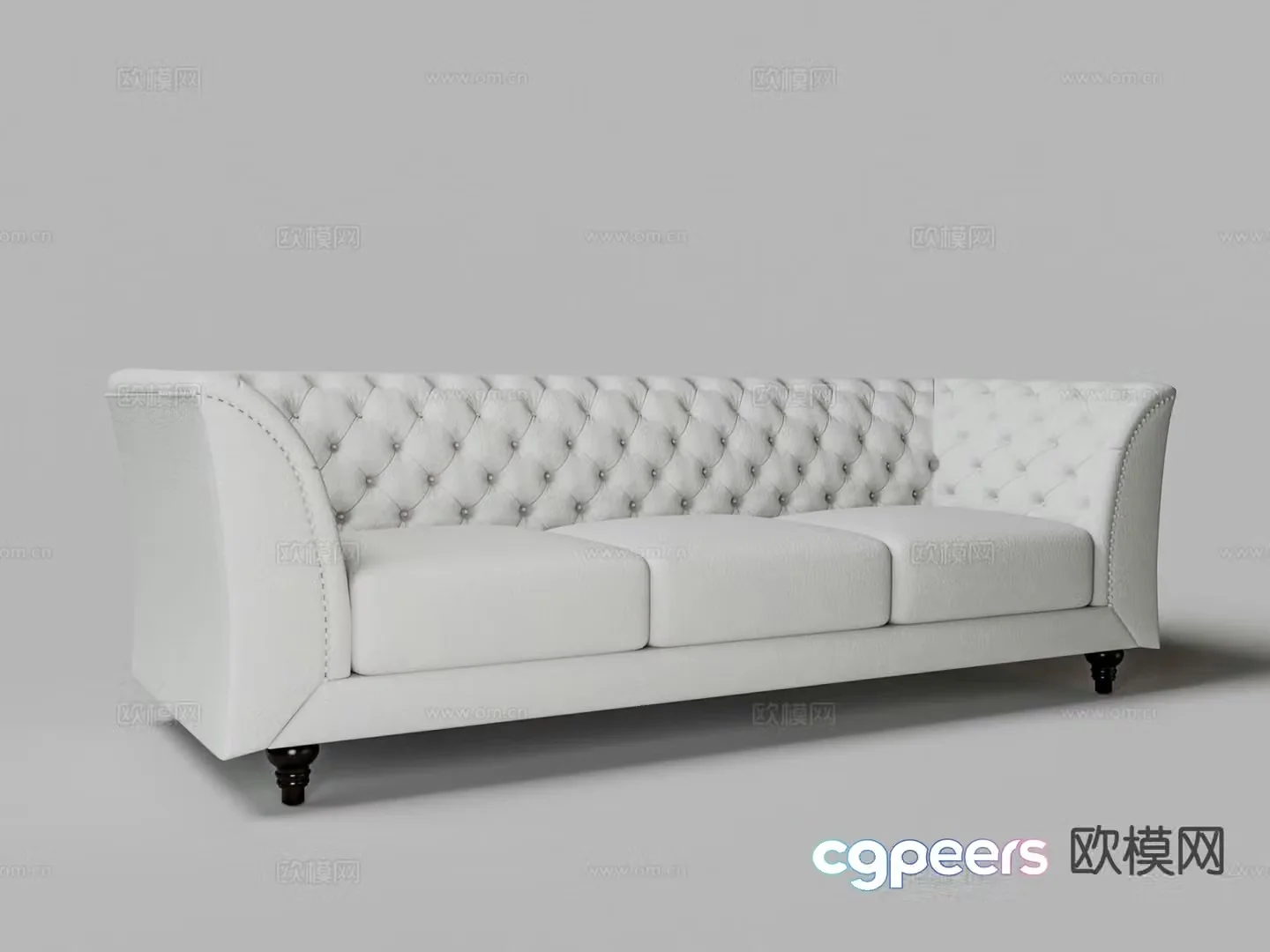 Three seater sofa leather sofa 3d model