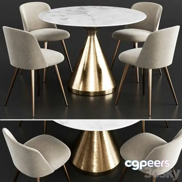 3ds Max Free – West Elm Dinning Set 9