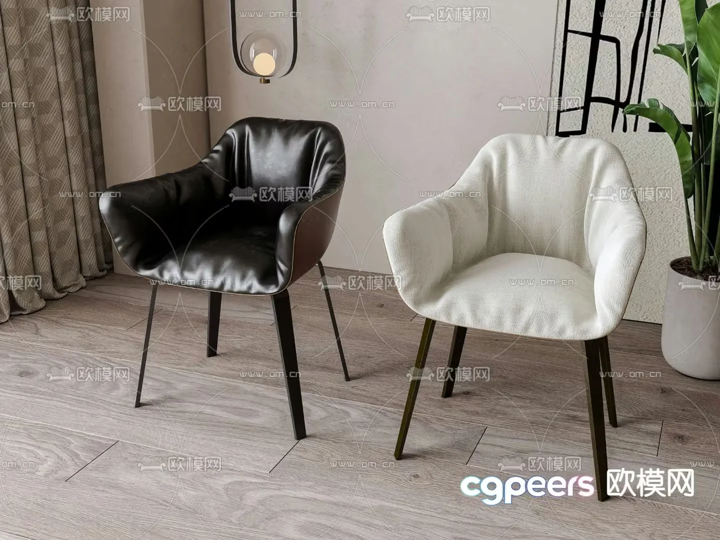 Modern chair dining chair 3d model