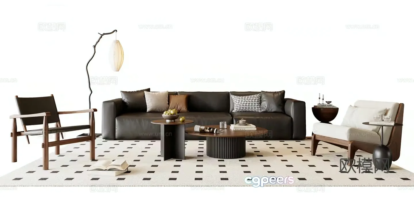 Medieval style modular sofa 3D model