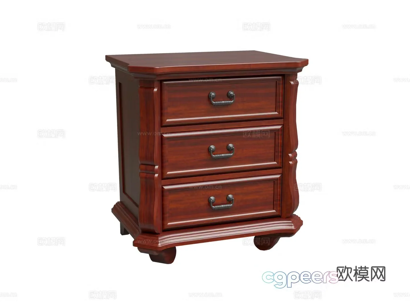 American bedside table 3D model