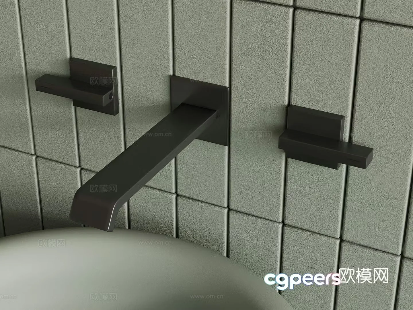 Modern wall drain faucet 3d model