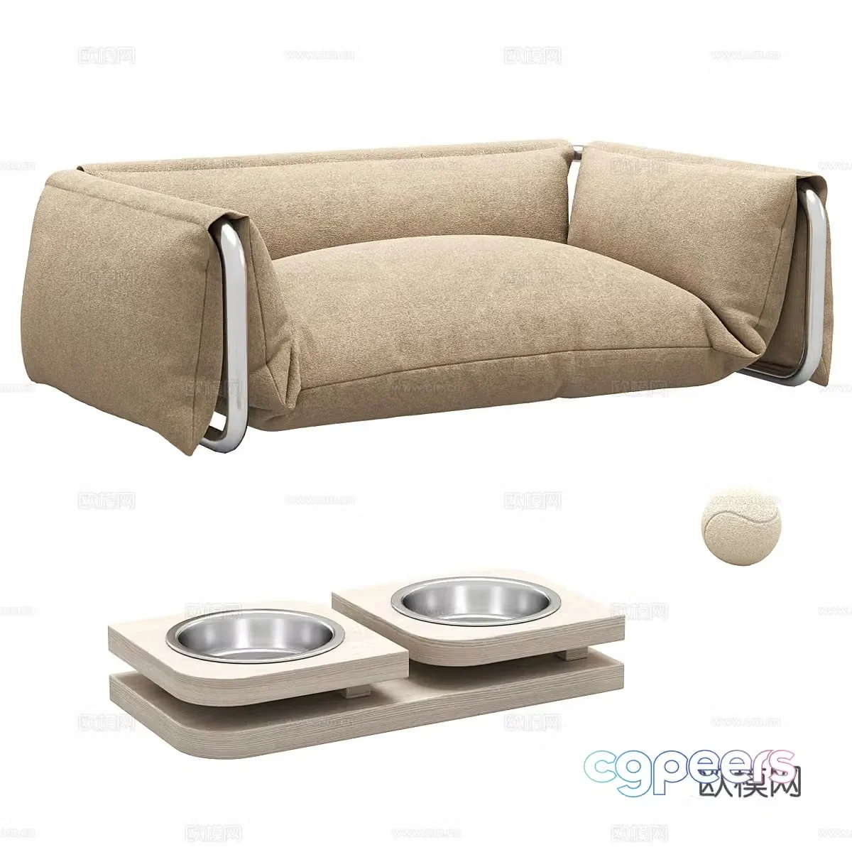 Sofa coffee table combination 3D model