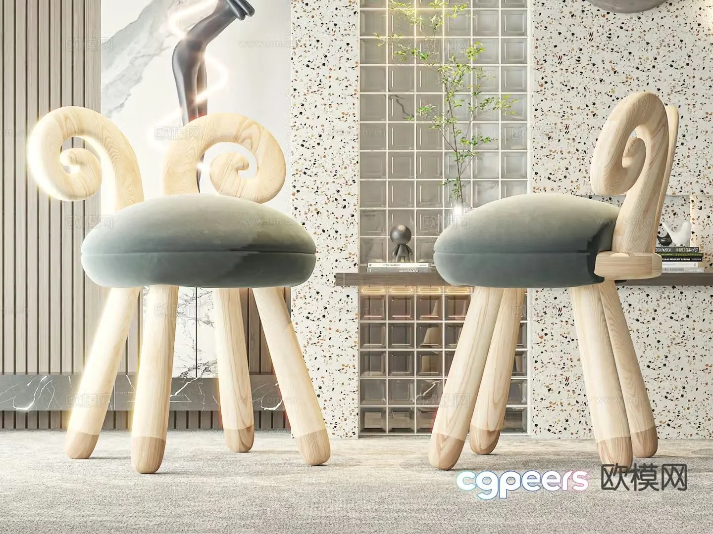 Children’s chair cartoon chair 3d model