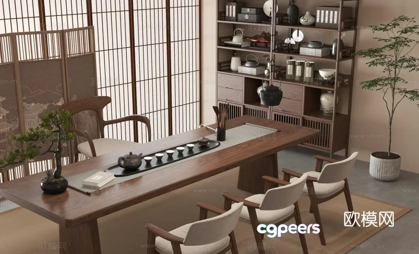 New Chinese tea table 3d model