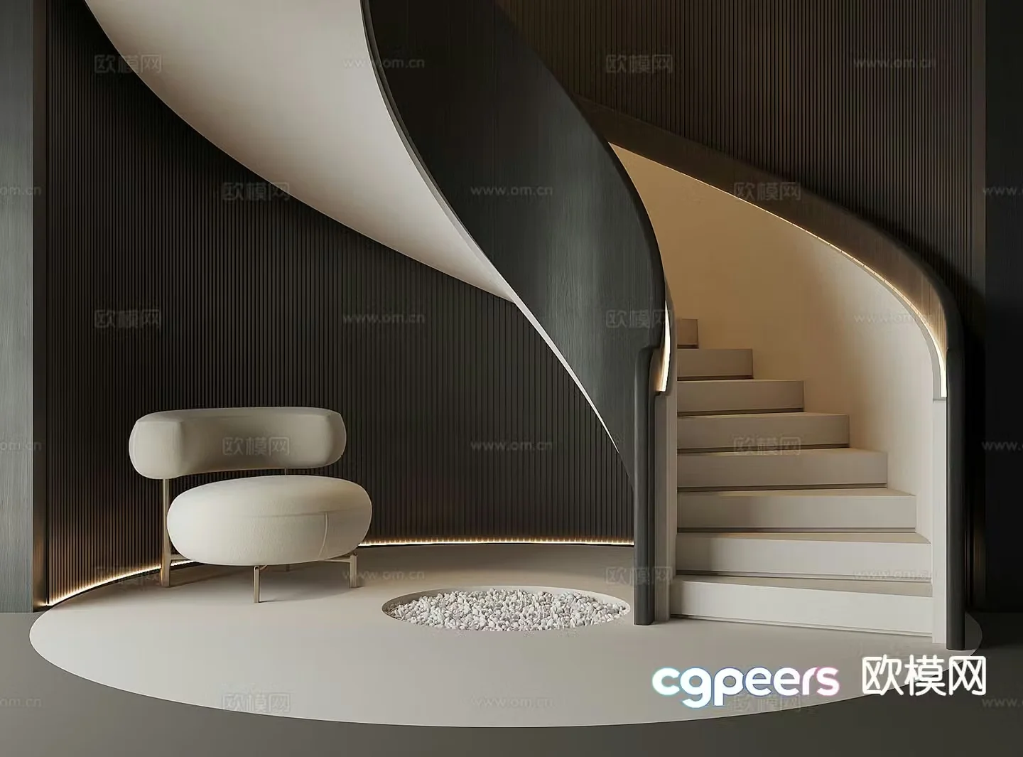 Modern spiral staircase spiral staircase 3d model